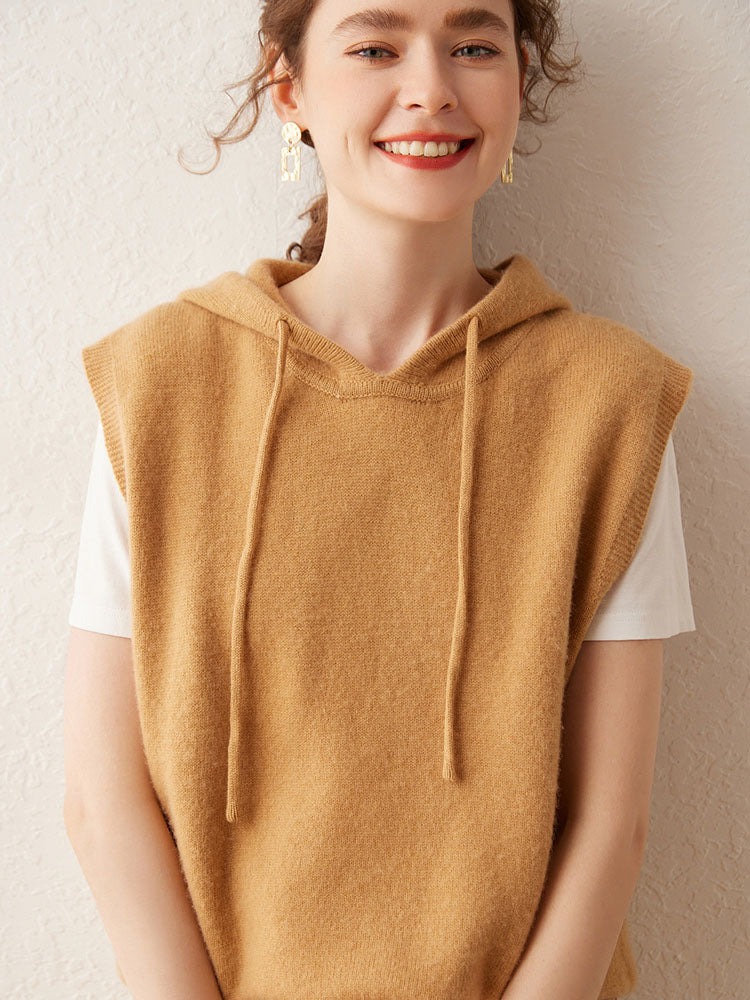 Hooded Wool-Cashmere Blend Vest