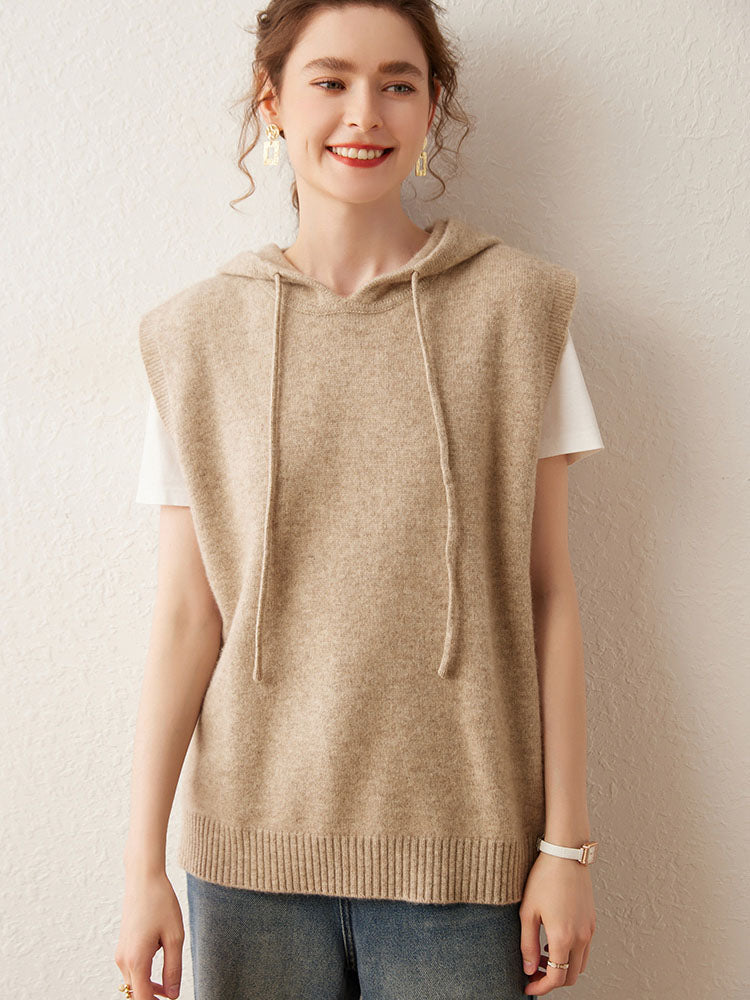Hooded Wool-Cashmere Blend Vest