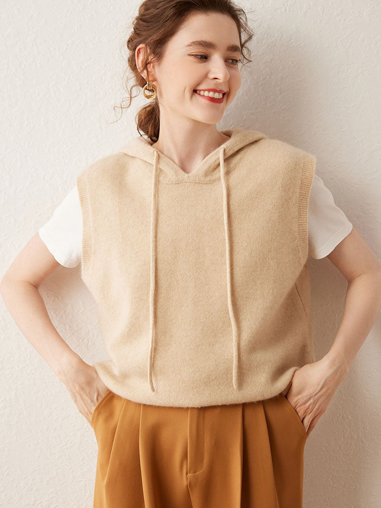 Hooded Wool-Cashmere Blend Vest