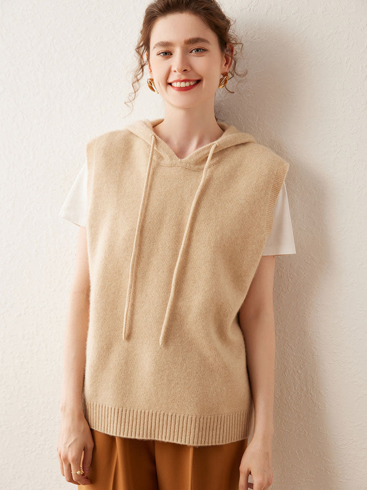 Hooded Wool-Cashmere Blend Vest