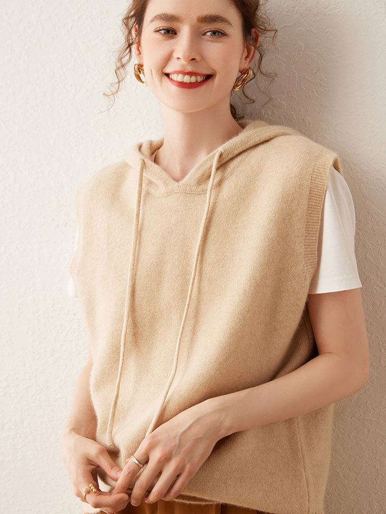 Hooded Wool-Cashmere Blend Vest