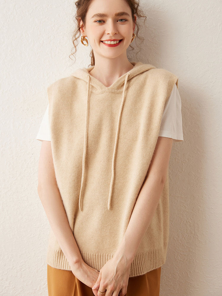Hooded Wool-Cashmere Blend Vest