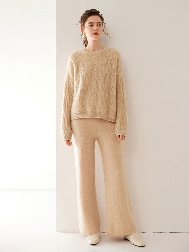 Wool-Cashmere Blend Cable-knit Sweater
