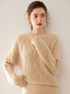Wool-Cashmere Blend Cable-knit Sweater
