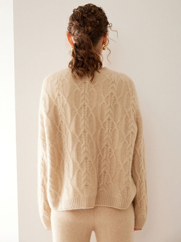 Wool-Cashmere Blend Cable-knit Sweater