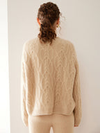 Wool-Cashmere Blend Cable-knit Sweater