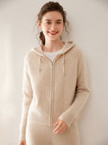 Zip-Up Wool Cashmere Hoodie