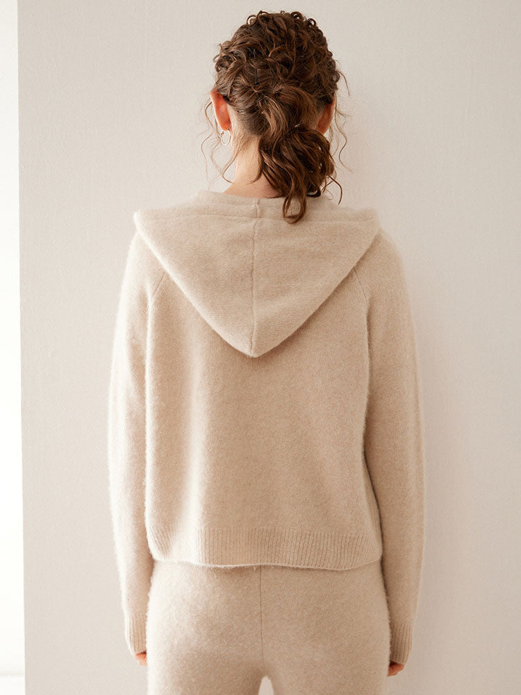 Zip-Up Wool Cashmere Hoodie