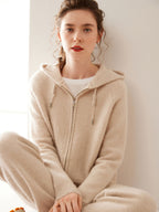 Zip-Up Wool Cashmere Hoodie