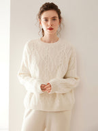 Wool-Cashmere Blend Cable-knit Sweater