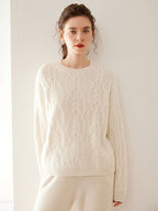 Wool-Cashmere Blend Cable-knit Sweater