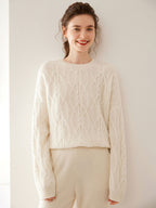 Wool-Cashmere Blend Cable-knit Sweater