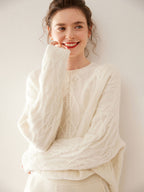 Wool-Cashmere Blend Cable-knit Sweater