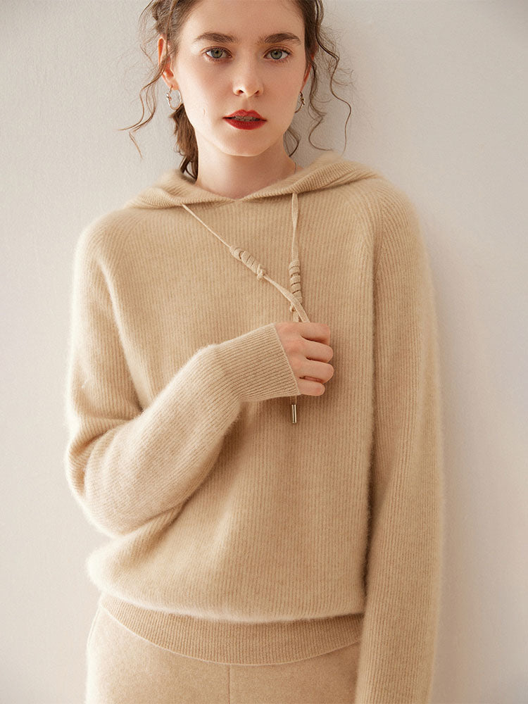 Minimalist cashmere hoodie