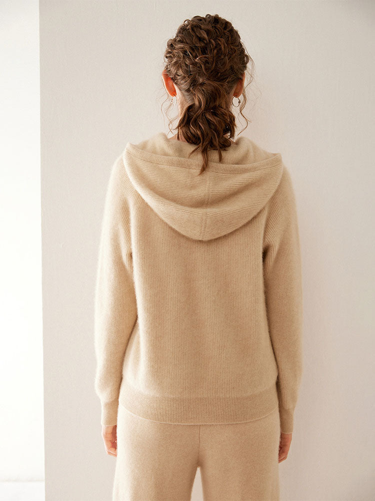 Minimalist cashmere hoodie