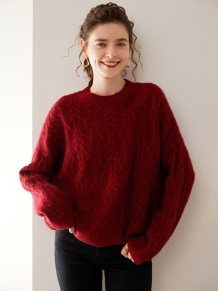 Wool-Cashmere Blend Cable-knit Sweater