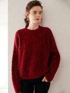 Wool-Cashmere Blend Cable-knit Sweater