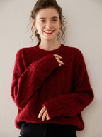 Wool-Cashmere Blend Cable-knit Sweater