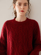 Wool-Cashmere Blend Cable-knit Sweater