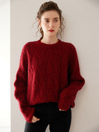 Wool-Cashmere Blend Cable-knit Sweater
