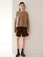 Wool-Cashmere Blend Cable-knit Sweater