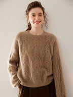 Wool-Cashmere Blend Cable-knit Sweater