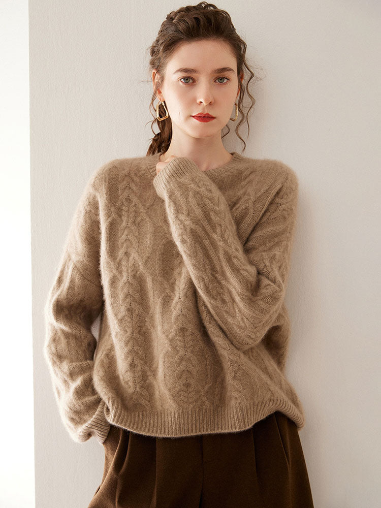 Wool-Cashmere Blend Cable-knit Sweater