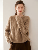 Wool-Cashmere Blend Cable-knit Sweater