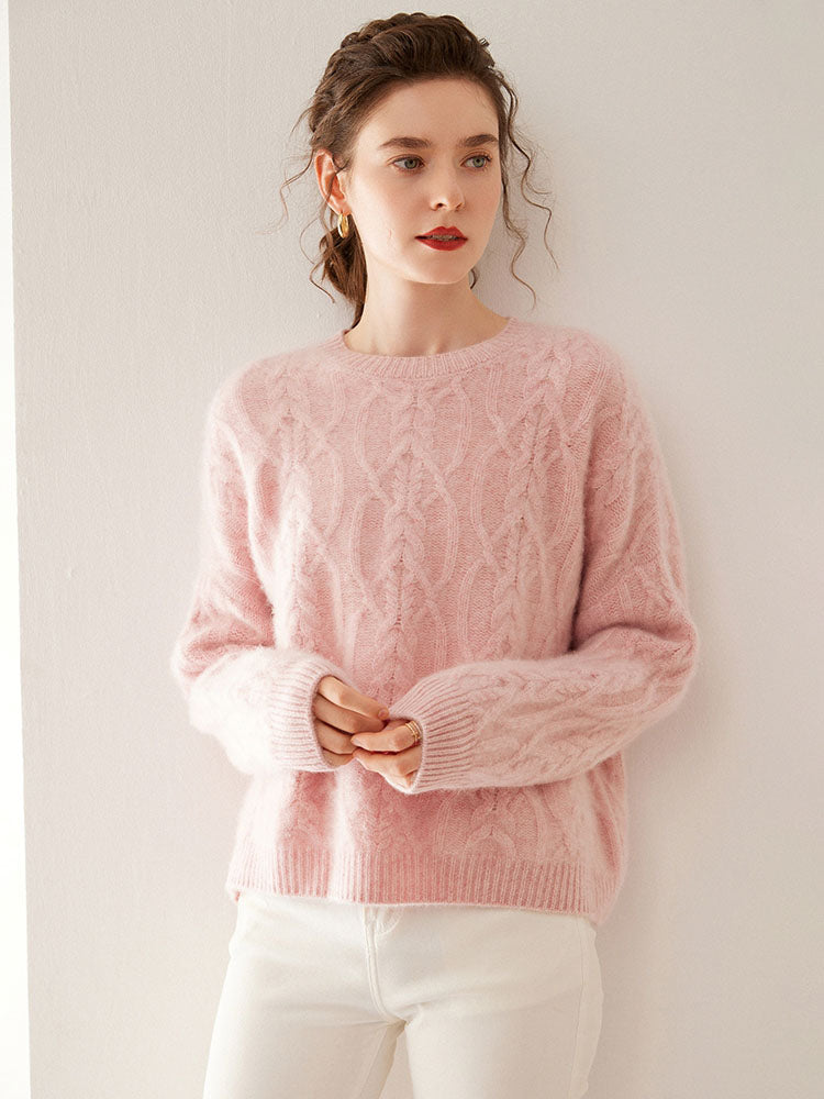 Wool-Cashmere Blend Cable-knit Sweater