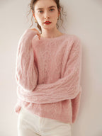 Wool-Cashmere Blend Cable-knit Sweater