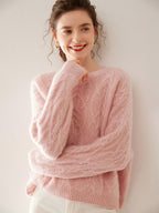 Wool-Cashmere Blend Cable-knit Sweater
