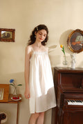 Ethereal Spaghetti Strap Cotton Nightdress