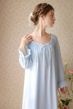 Flared sleeves Long Cotton Nightgown