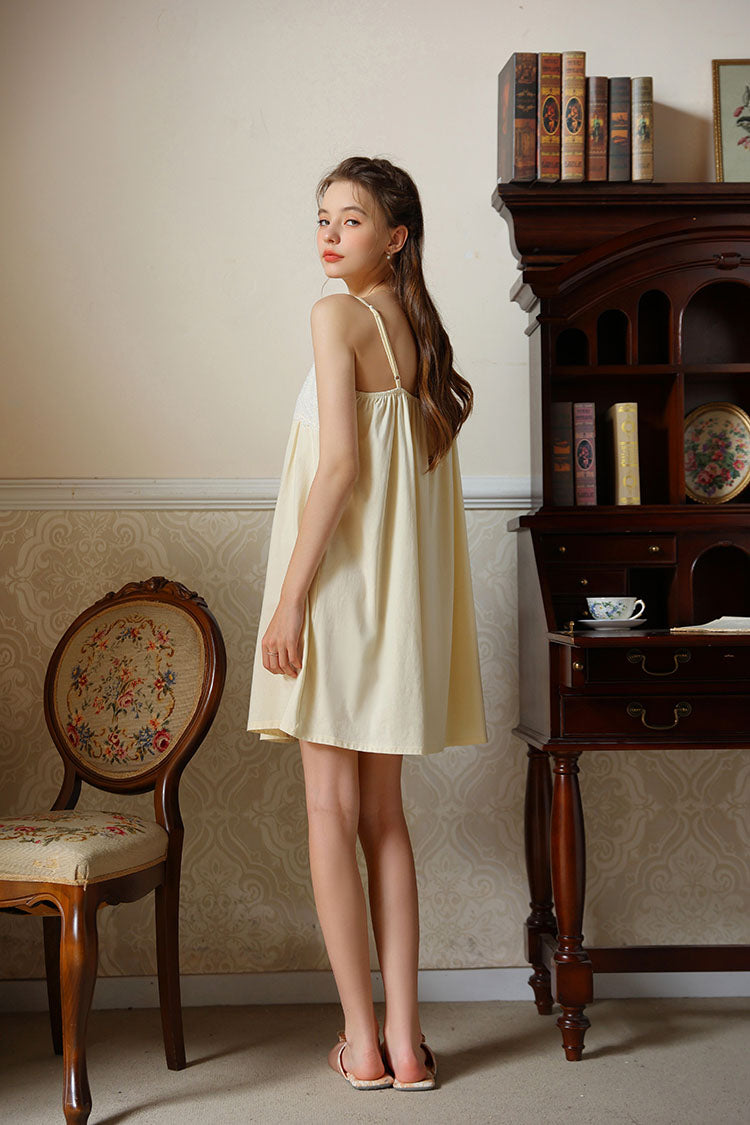 V - neck Ruffled Strap Nightgown