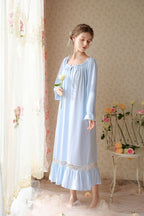 Flared sleeves Long Cotton Nightgown