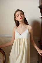 V - neck Ruffled Strap Nightgown