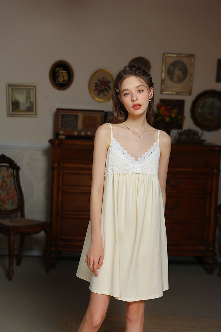 V - neck Ruffled Strap Nightgown