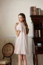 Lace Trimmed Bow Nightgown