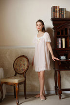 Lace Trimmed Bow Nightgown