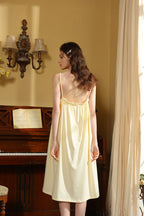 Delicate Ruffled-Trim Spaghetti Strap Nightgown
