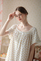 Floral Short Nightgown with Ruffled Hem