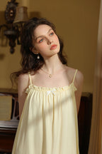 Delicate Ruffled-Trim Spaghetti Strap Nightgown