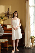 Delicate Ruffled-Trim Spaghetti Strap Nightgown