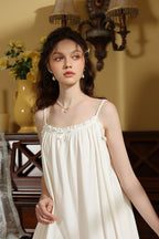 Delicate Ruffled-Trim Spaghetti Strap Nightgown