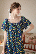 Floral Short Nightgown with Ruffled Hem