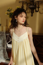 Lace Trimmed Spaghetti Strap Nightdress