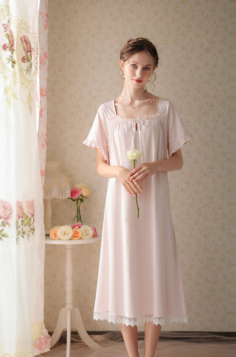 Vintage Style Sweet Nightgown with Ruffles