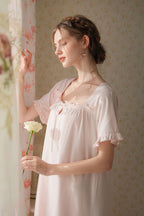 Vintage Style Sweet Nightgown with Ruffles