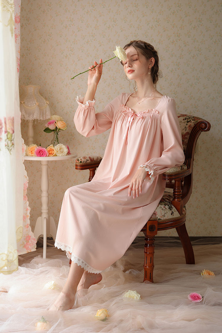 Lace Trimmed Hem Nightgown