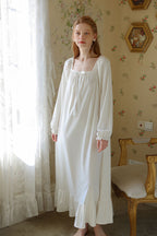 Minimalist Ruffled Trimmed Maxi Nightgown